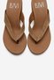 Pryon Earth Suede Genuine Leather Women's Flip-Flop Wedge Heeled Slippers - 2