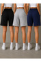 3-Piece Shorts for Women (Black-Grey-Navy Blue) Oversize Summer Shorts Anti-Sweat - 2