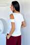 White Women's Printed Basic T-Shirt - 4