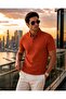 Men's Premium Orange Polo Collar Regular Casual T-Shirt - 6