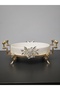 Oven Dish Bowl Luxury Serving Plate Bowl Gold Silver Serving Plate Striped Tableware Kitchen Home