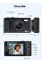 كاميرا رقمية بدقة 4K مع بطاقة ذاكرة SD سعة 128 جيجابايت، تدعم تصوير الفيديو بدقة 64 ميجابكسل وشاشة قابلة للطي بزاوية 180 درجة. - 6