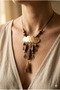 Handmade Brass Metal Plate and Bead Detailed Special Design Necklace - 3