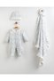 Animals with Baby 3-Piece Baby Collar Organic Hospital Discharge Set 100% Cotton Newborn Baby Boy - 2