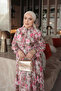 Pink Half-Buttoned Layered Dress with Elastic Sleeves - 3