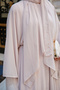 Women's Full-Length Concealed Snap Detail Shawl and Waist Tie Dress Cream - 5