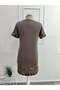 Women's short sleeve crew neck leopard stripe detail short modal dress - 6