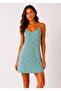 Women's Rope Strap Mini Nightgown Patterned Soft Textured Milan Fabric Summer Nightgown Dress - 2