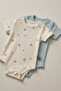 Baby 2-Piece Camisole Bodysuit Set - 100% Cotton Short Sleeve Snap-On Bodysuits - 2