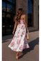 Vintage Floral Patterned Strappy Long Linen Maxi Dress - 2