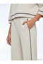 Beige Elastic Waist Women's Sports Sweatpants - 3