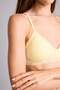 100% Cotton Lace Detailed Detachable Cap Detachable Pads Non-Wired Light Yellow Bralet G7762Ax26S - 4