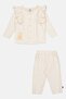 Toddlers Girl 2 Pcs Embroidered Top And Pants Set, Off White - 2