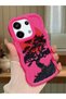 Poco X6 5g Compatible Case Camera Protector Red Silicone Couple Phone Case Tree Pattern