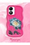 Vivo Y02S Compatible Case Camera Protector Red Silicone Couple Phone Case Floral Pattern - 2