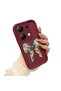 Xiaomi Redmi Note 14S Compatible Case Camera Protector Claret Red Silicone Couple Phone Case Bow Tie Pattern - 3