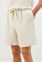 Ecru Lyocell Blended Pleated Men's Shorts - 2