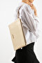Gold Women's Faux Leather Tablet Clutch Bag with Wrist Strap - 2