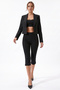 Black Capri Pants Leggings with Slit Detail and Front Hem, Slim Fit Capri - 6
