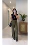 Nowes Khaki Loose Fit Draped Trousers