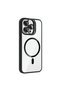 iPhone 14 Pro Max Case with Camera Stand Magsafe Supported Transparent Back Silicone Senk - 3