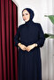 Medina Silk Plain Elif Ferace (Navy Blue) - 4
