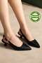 Short - Hazelnut Heeled Women's Shoes 4 cm Skin Black