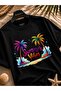 Summer Vibes Palm Tree Printed Oversize Unisex Premium T-Shirt - 2