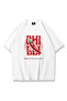 Unisex Oversized T-Shirt with Chilli Print, Loose Fit, White T-Shirt