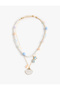 Pearl Multi Necklace with Dangle Steel Mixed Shell Charms