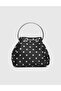 Emi Satin Leather Polka Dot Women's Black Handbag - 5