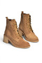 Z555670602 Mink Genuine Leather Suede Thick Heeled Women's Boots - 7