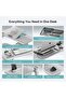 2 in 1 Multipurpose Foldable Laptop Table Stand for Office Chair with Cup Holder (Grey) - 6