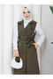Women's Double-Breasted Buttoned Belted Long Vest Rc3150 - 6