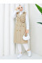 Women's Double-Breasted Buttoned Belted Long Vest Rc3150 - 3