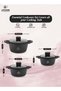 Life Smile 6Pcs Non-Stick Cookware Sets-Titanium Coating Cookwares, Cooking Set Non-Stick Includes 16/20/24cm Casserole with Lid,Oven Safe Aluminium Pots Set - 3