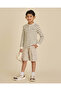 Boys Ecru Striped Waffle Henley T-Shirt - 2