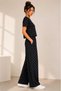 New Season Modern 100% Cotton Polka Dot Crew Neck Wide Leg Women's Set - 2