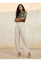 LINEN BELTED PANT - 3