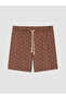 Brown Heart Patterned Maternity Shorts Pajama Set - 5