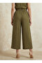 WRAP NATURAL BLEND WIDE LEG PANTS - 4