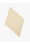 Stripe Patterned Pleated Square Satin Scarf Bandana - 2