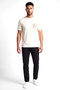 Men's Regular Cut Breathable Organic Cotton Patterned Short Sleeve Ecru1 T-Shirt - 2