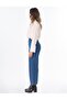 Elastic Waist Pocket Denim Trousers Blue - 3