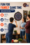 Innov8 Target Attack 14-Inch Soft-Tip Dart Board Set with 6 Plastic-Tip Darts, Wall-Hanging Indoor Family Target Game for Home, Playroom, Parties, Beginners, Kids 3+ and Adults, Model 22914 - 6