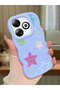 Infinix Hot 40I Compatible Case Camera Protector Blue Silicone Couple Phone Case Star Pattern