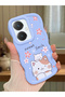Vivo Y27 Compatible Case Camera Protector Blue Silicone Couple Phone Case Cat Pattern