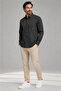 Men's 100% Cotton Long Sleeve Striped Shirt Classic Cut Single Pocket Hidden Button Collar Breathable Fabric - 2