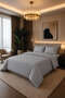 Aurelia Pure Gray 100% Cotton Satin Single Duvet Cover Set