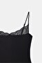 32730 Lace Detailed Strappy Bodysuit-Black - 7